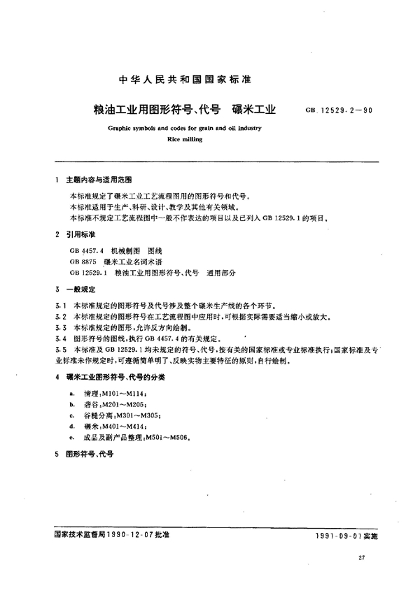 GB 12529.2-1990 粮油工业用图形符号、代号 碾米工业