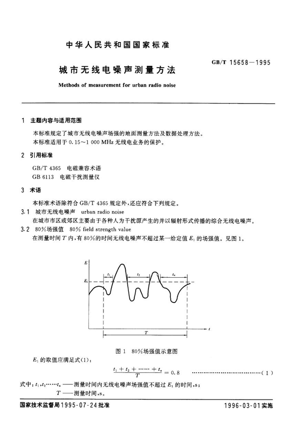 GB 15658-1995 城市无线电噪声测量方法