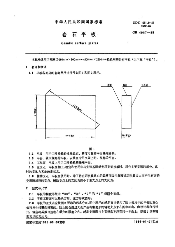 GB 4987-1985 岩石平板