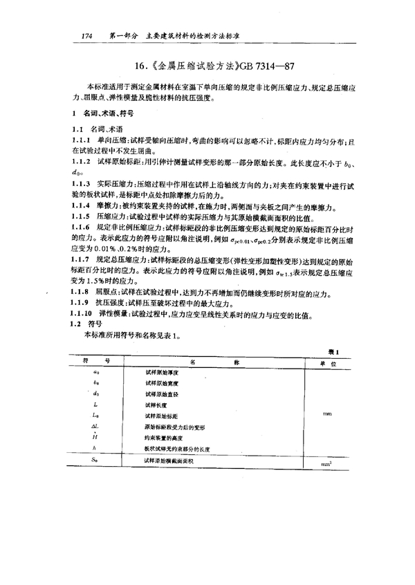 GB 7314-1987 金属压缩试验方法
