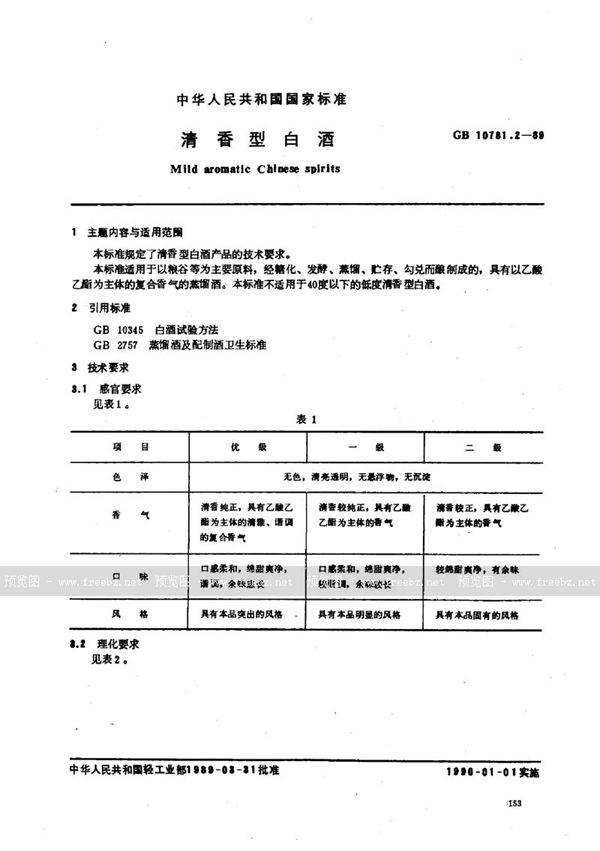 GB/T 10781.2-1989 清香型白酒