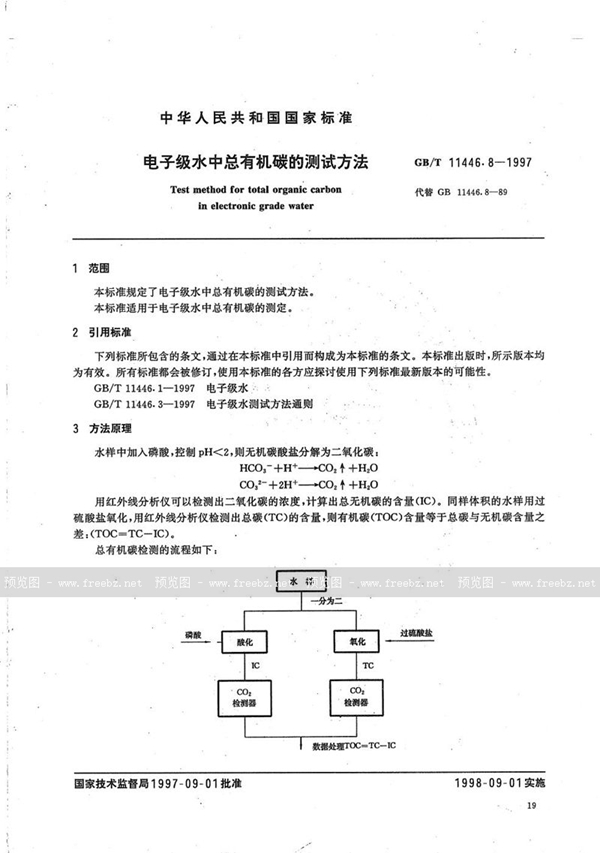 GB/T 11446.8-1997 电子级水中总有机碳的测试方法