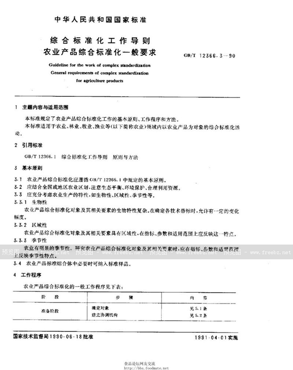 GB/T 12366.3-1990 综合标准化工作导则  农业产品综合标准化一般要求