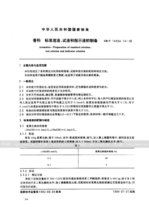 GB/T 14454.14-1993 香料  标准溶液、试液和指示液的制备