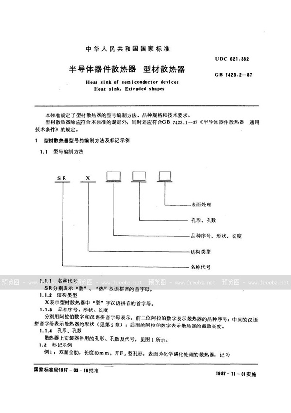 GB/T 7423.2-1987 半导体器件散热器  型材散热器