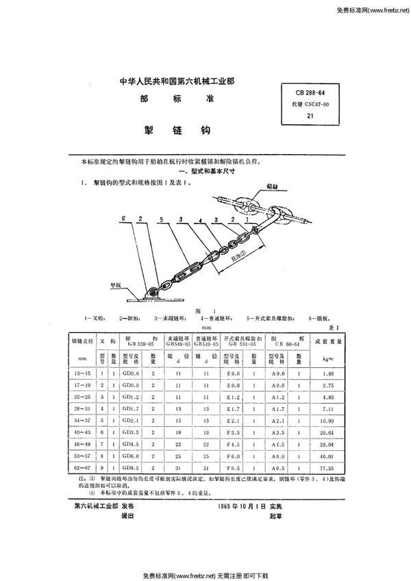 CB 288-1964 掣链钩