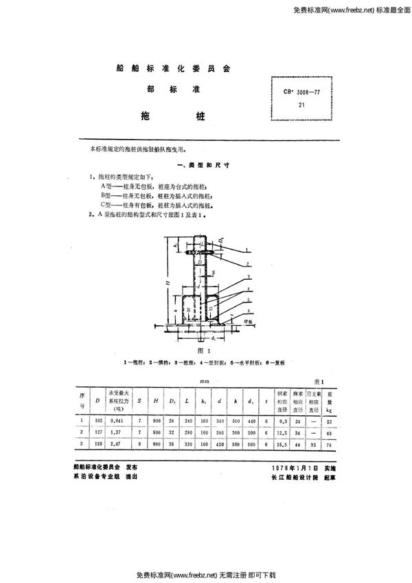 CB 3008-1977 拖桩