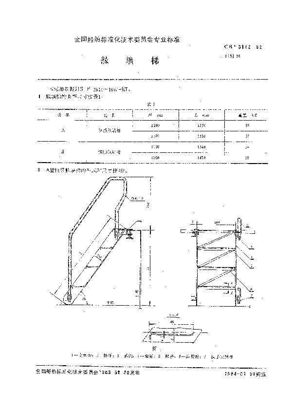 CB 3122-1982 舷墙梯