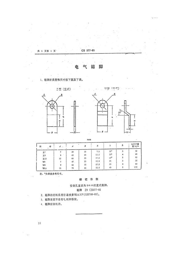 CB 377-1965 电气箱脚