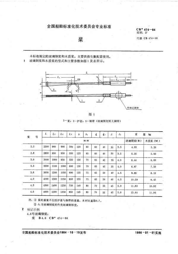 CB 474-1984 桨