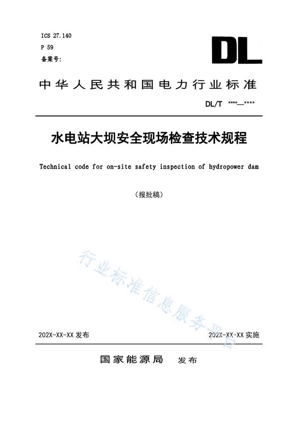 DL/T 2204-2020 水电站大坝安全现场检查技术规程