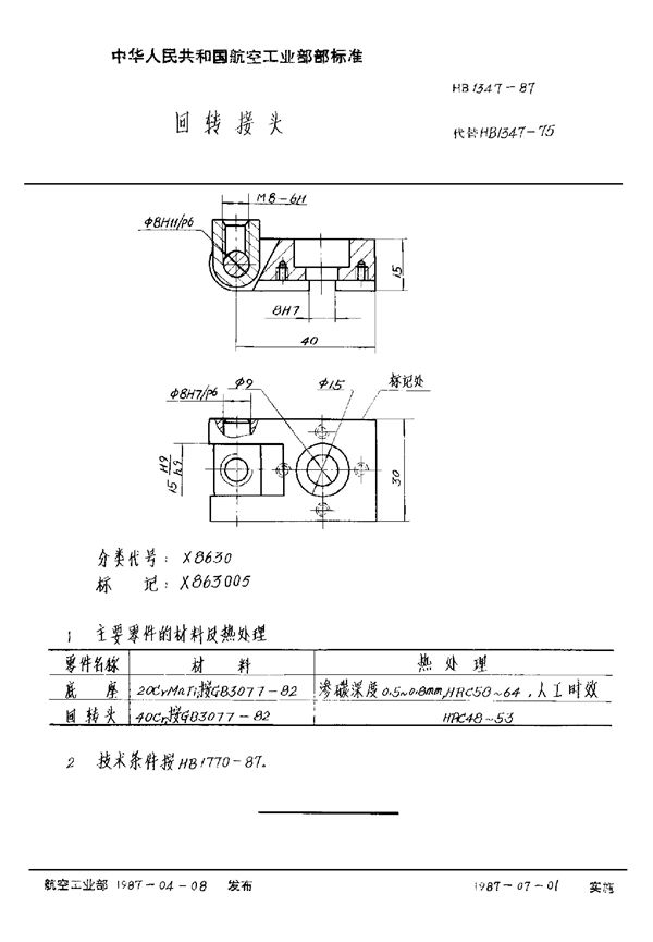 HB 1347-1987 回转接头