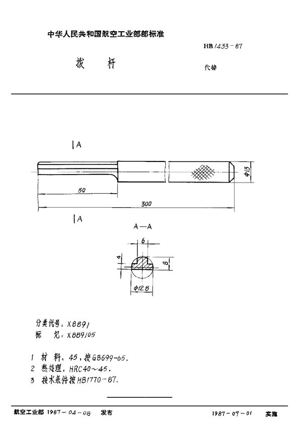 HB 1433-1987 拨杆