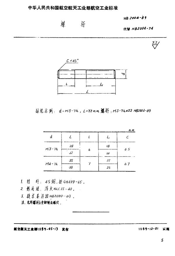 HB 2004-1989 螺杆