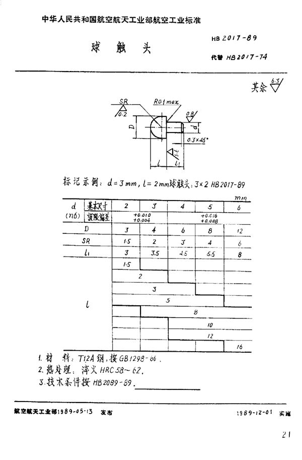 HB 2017-1989 球触头