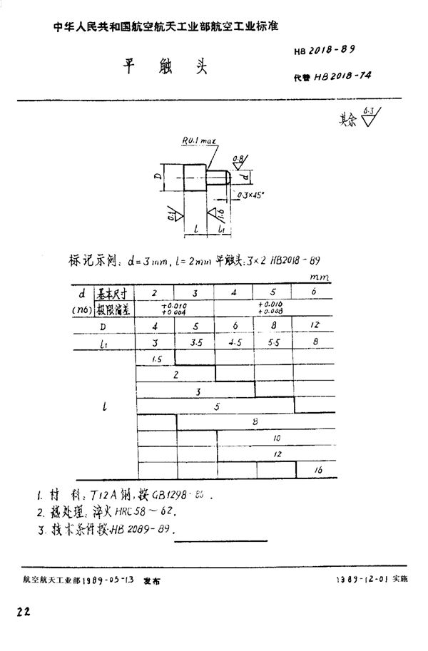 HB 2018-1989 平触头