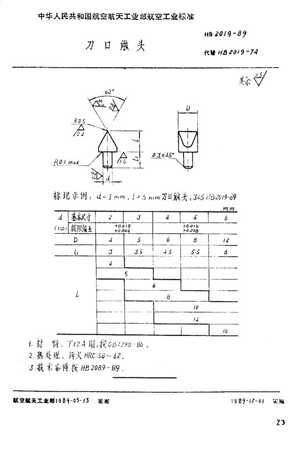 HB 2019-1989 刀口触头