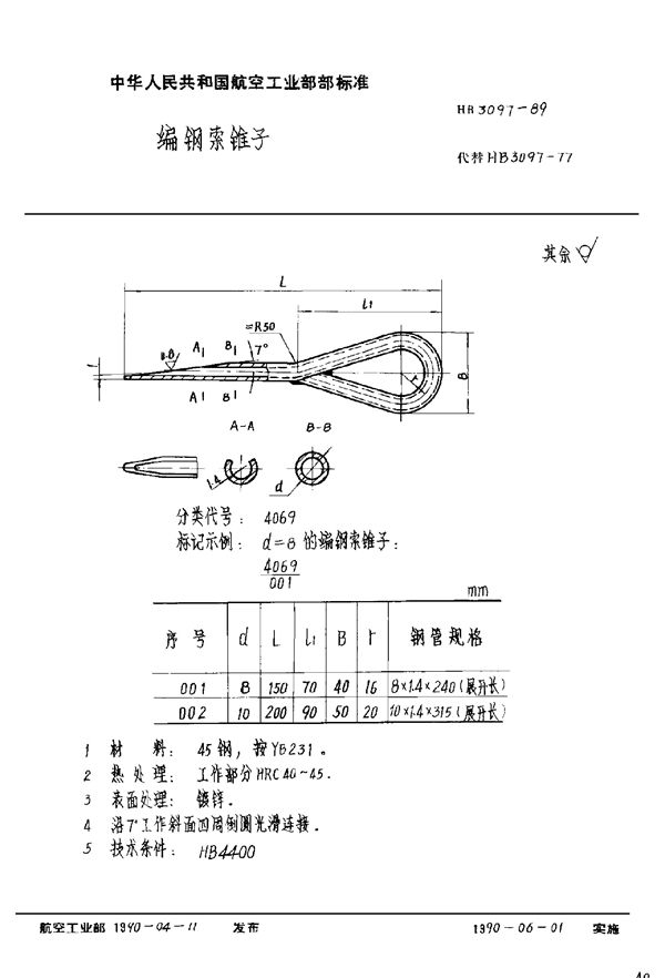 HB 3097-1989 编钢索锥子