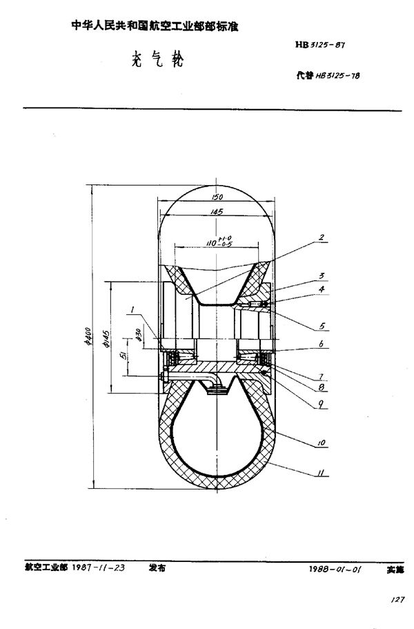HB 3125-1987 充气轮