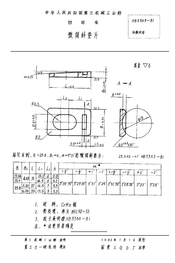 HB 3363-1981 微调斜垫片