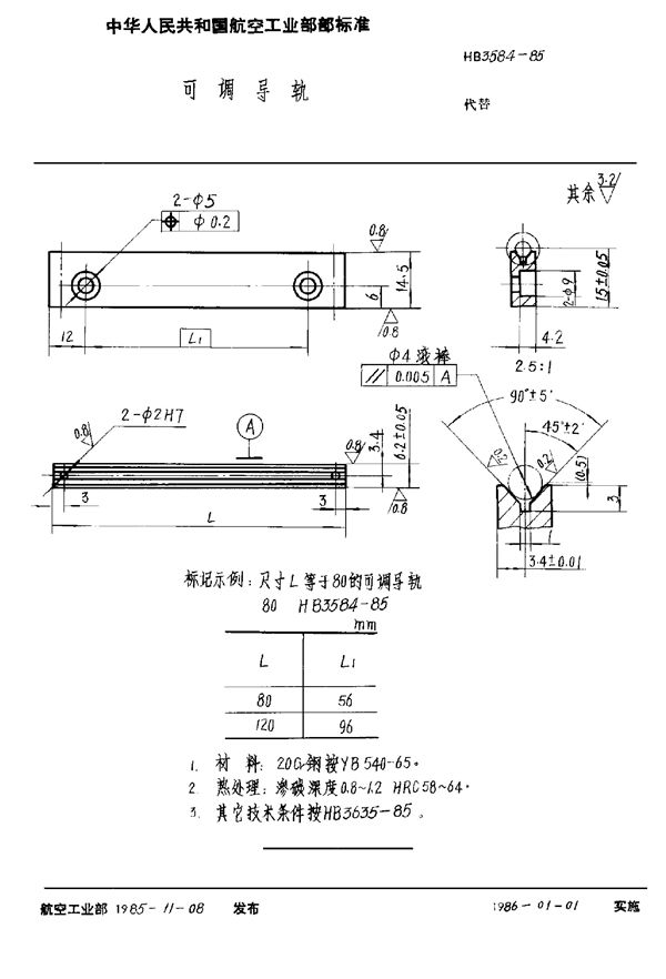 HB 3584-1985 可调导轨