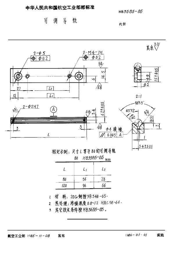 HB 3585-1985 可调导轨