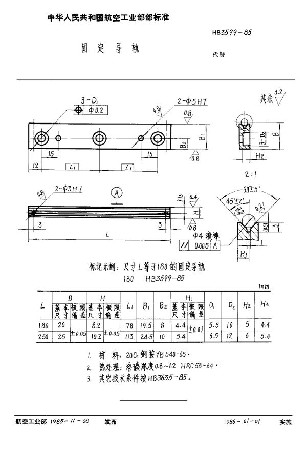 HB 3599-1985 固定导轨