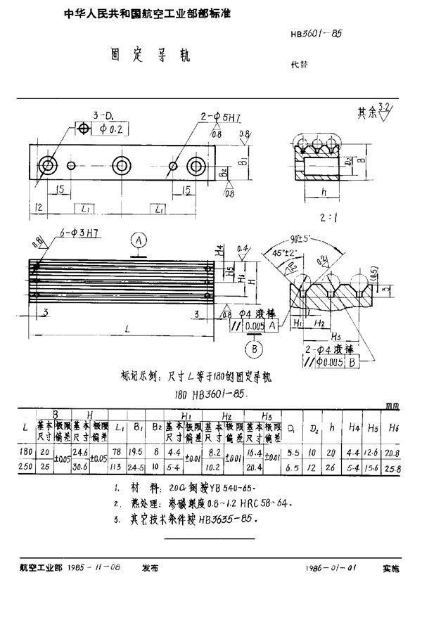 HB 3601-1985 固定导轨