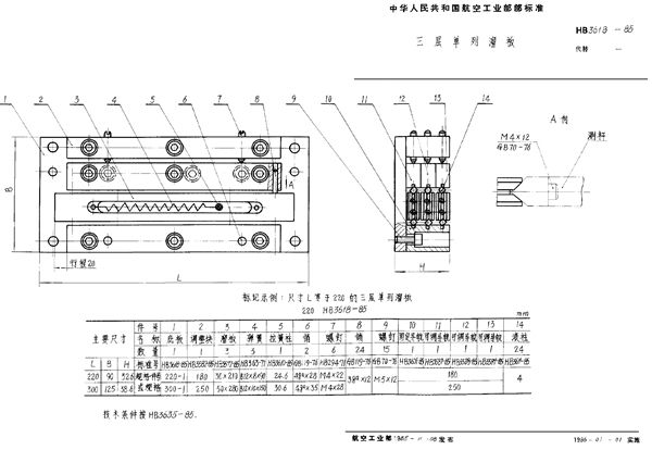 HB 3618-1985 三层单列溜板