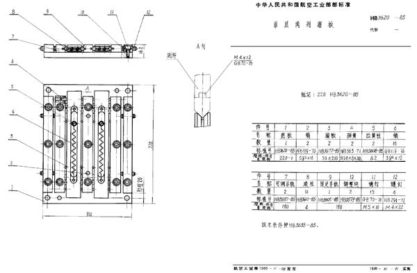 HB 3620-1985 单层两列溜板