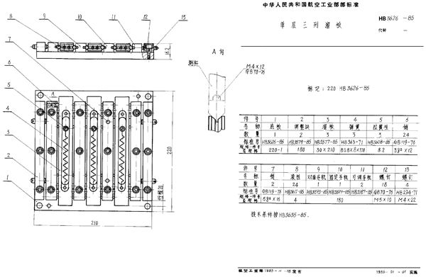 HB 3626-1985 单层三列溜板