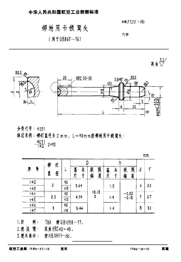 HB 3725-1986 铆枪用卡锁窝头(用于GB 867-76)