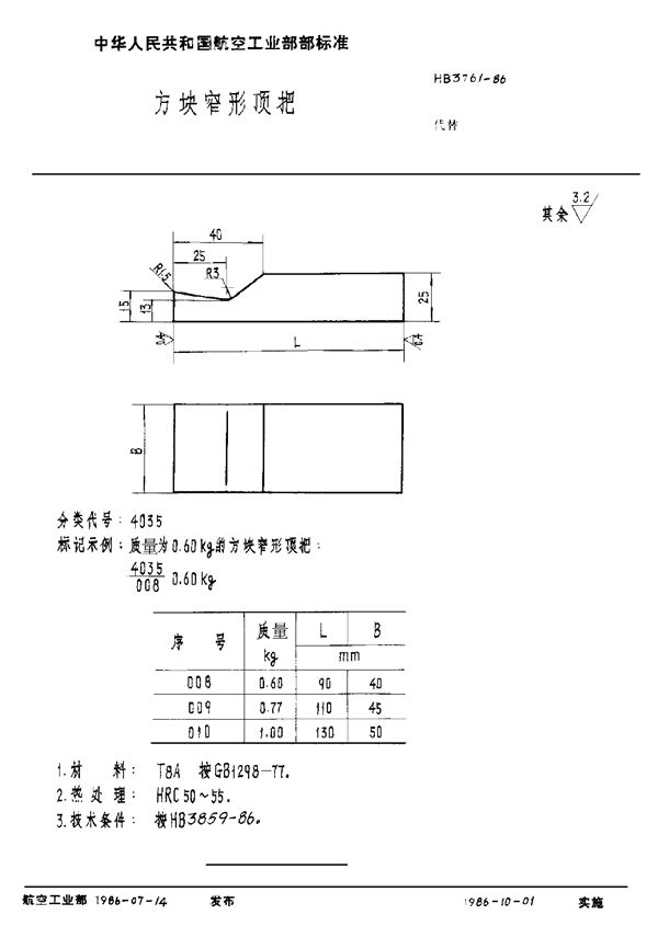 HB 3761-1986 方块窄形顶把