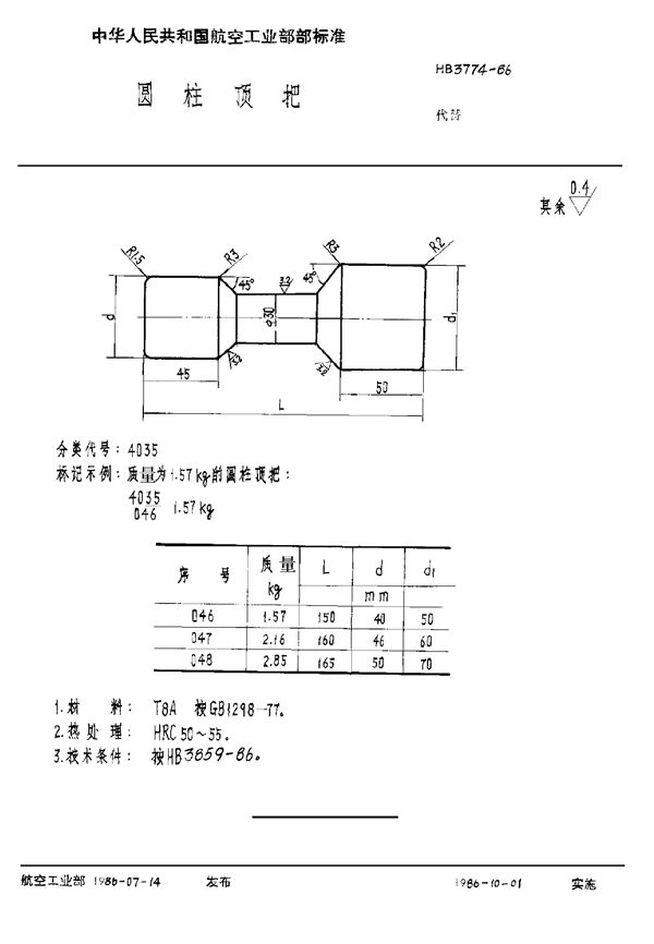 HB 3774-1986 圆柱顶把