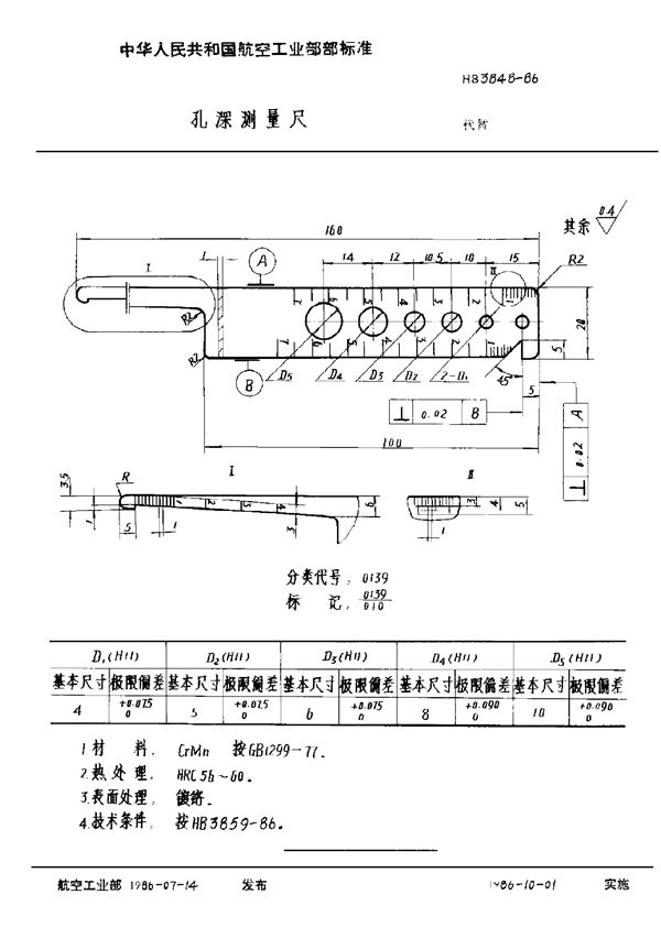 HB 3848-1986 孔深测量尺