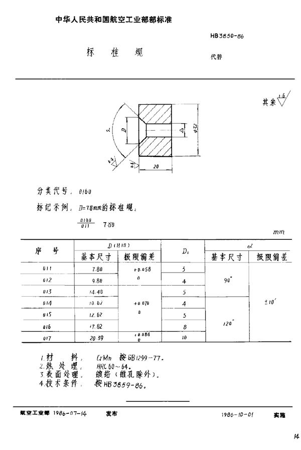 HB 3850-1986 标准规