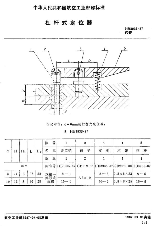 HB 3935-1987 杠杆式定位器