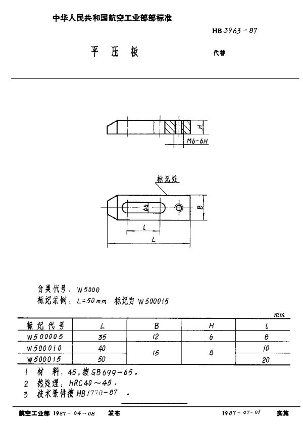 HB 3963-1987 平压板