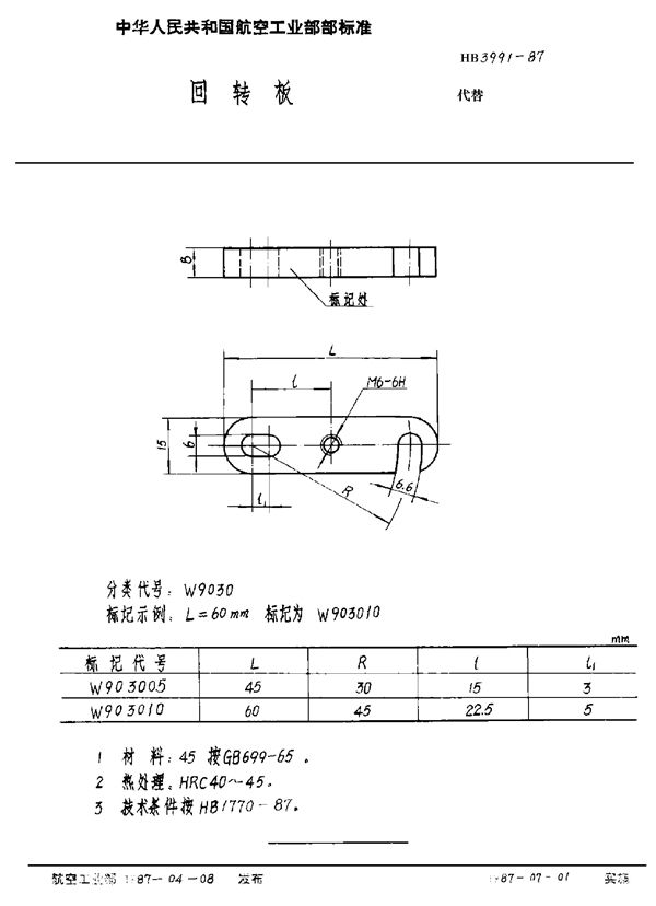 HB 3991-1987 回转板