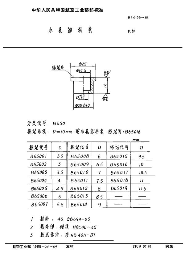 HB 4105-1988 小孔卸料套