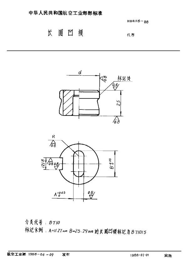 HB 4116-1988 长圆凹模