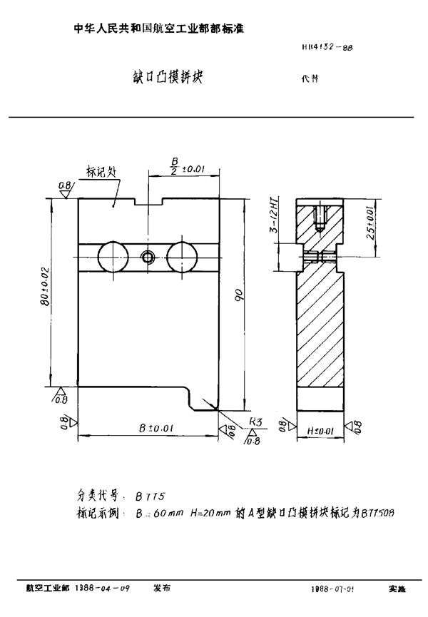 HB 4132-1988 缺口凸模拼块