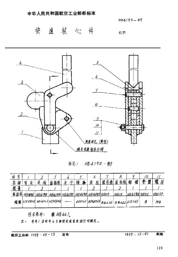 HB 4190-1989 快速核心件