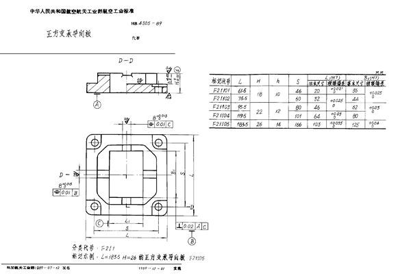 HB 4305-1989 正方支承导向板