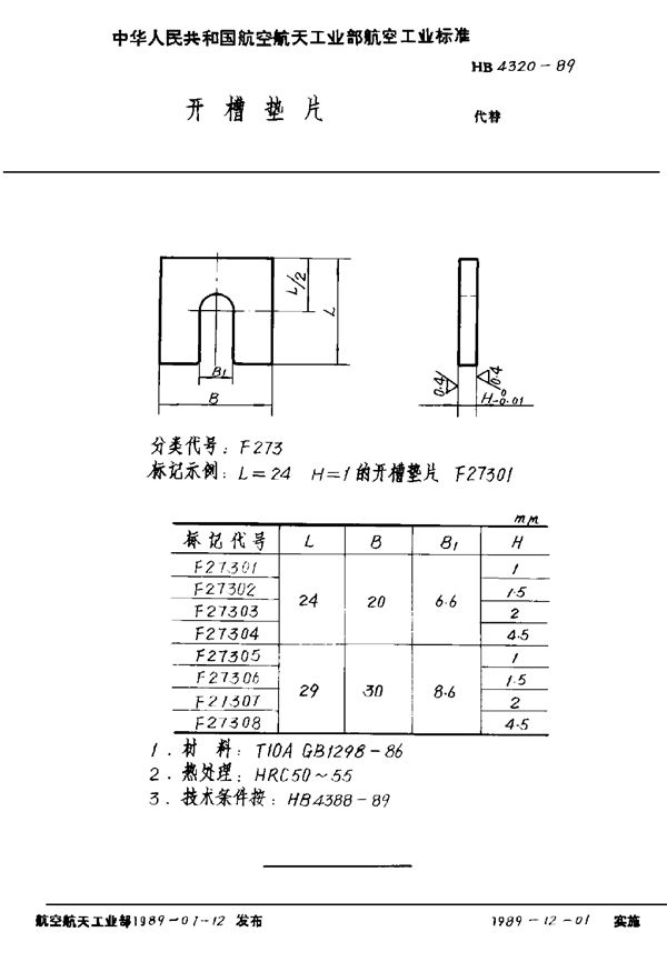 HB 4320-1989 开槽垫片