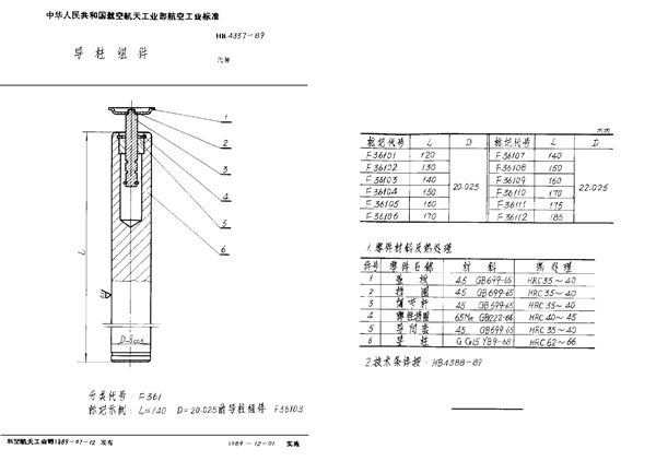 HB 4337-1989 导柱组件