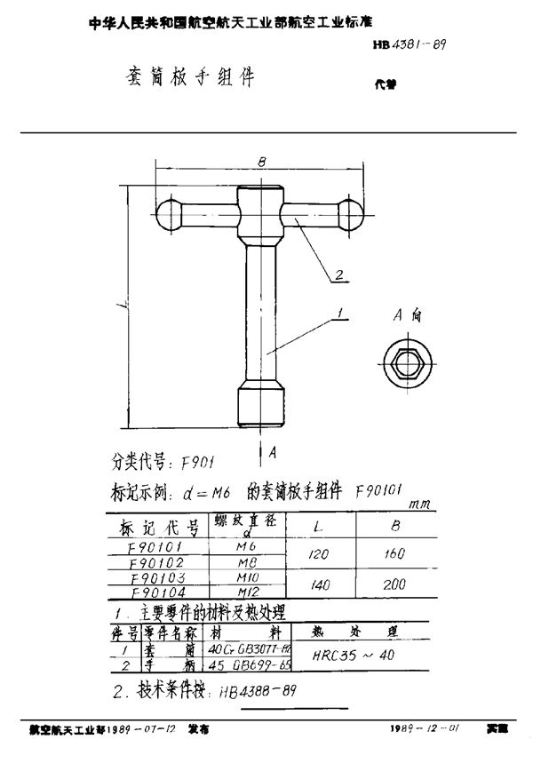 HB 4381-1989 套筒扳手组件