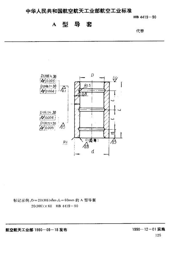 HB 4419-1990 A型导套