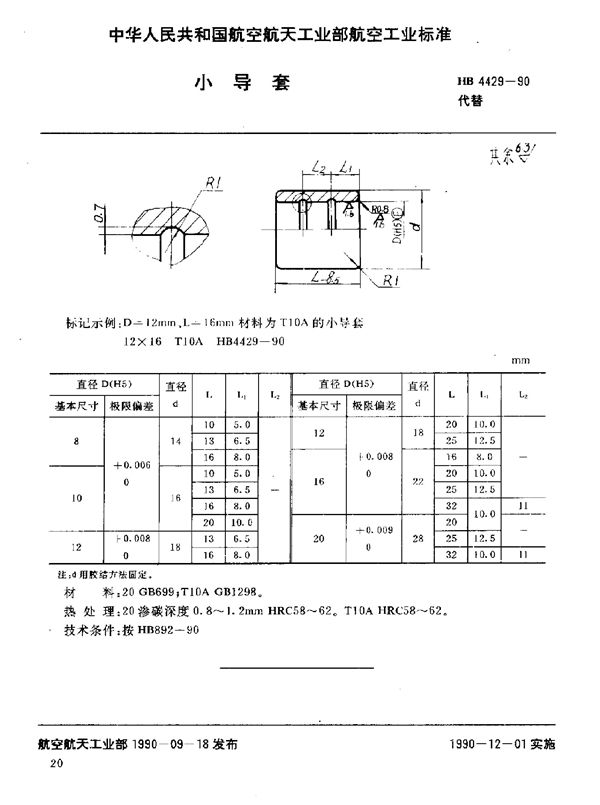 HB 4429-1990 小导套