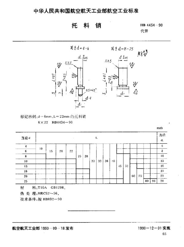 HB 4434-1990 托料销